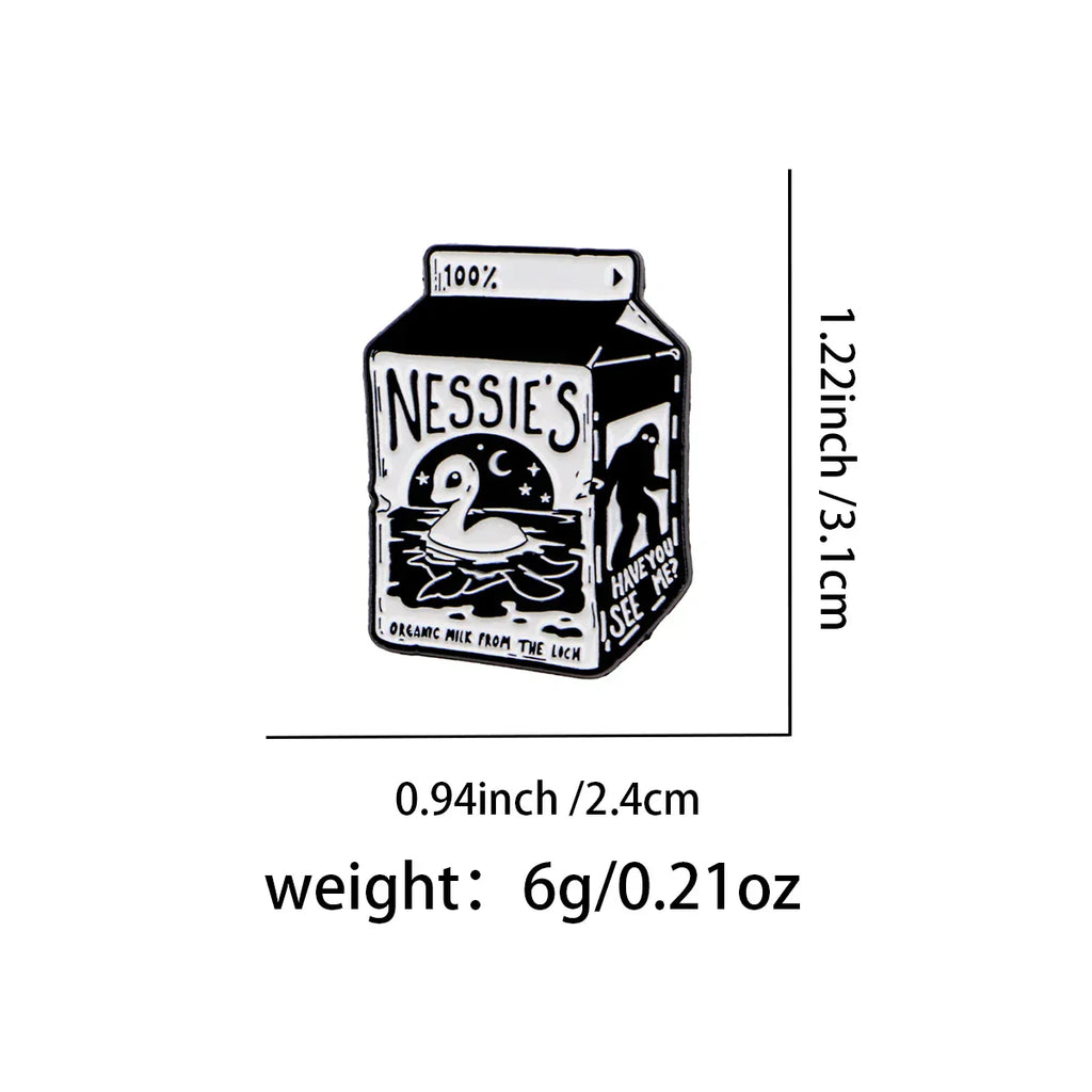 Monster Milk Cartoon Enamel Pin Cute Brooches Hat Lapel Pins Badge on Backpack Clothing Accessories Funny Jewelry
