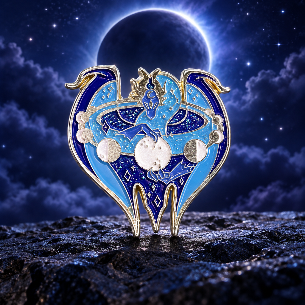Lunar Eclipse Dragon Pin — styled product photo