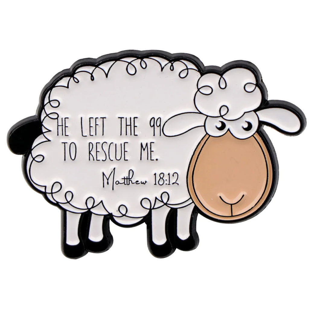 Matthew 18:12 Sheep Enamel Pin 1