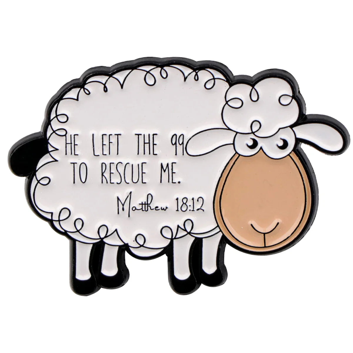Matthew 18:12 Sheep Enamel Pin 1