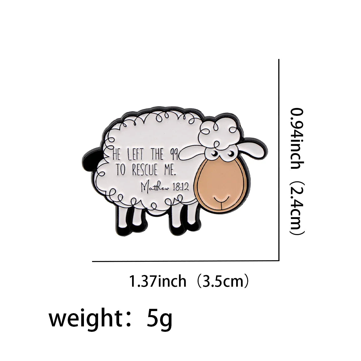 Matthew 18:12 Sheep Enamel Pin 1
