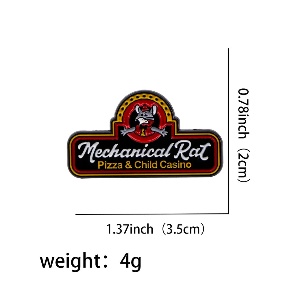 Mechanical Rat Pizza and Child Casino Enamel Pin 1