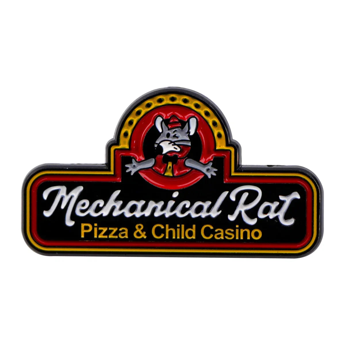 Mechanical Rat Pizza and Child Casino Enamel Pin 1
