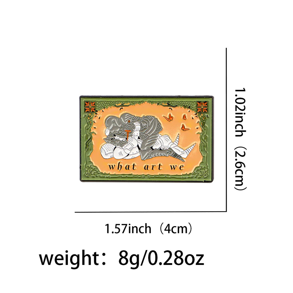 Medieval ’What are we?’ Enamel Pin 1