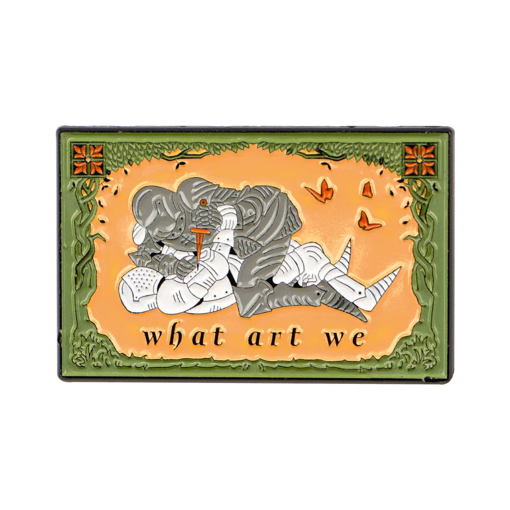 Medieval ’What are we?’ Enamel Pin 1
