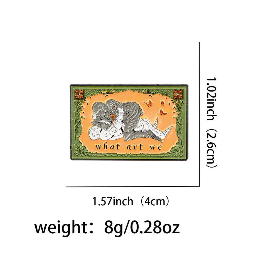 Medieval ’What are we?’ Enamel Pin 1