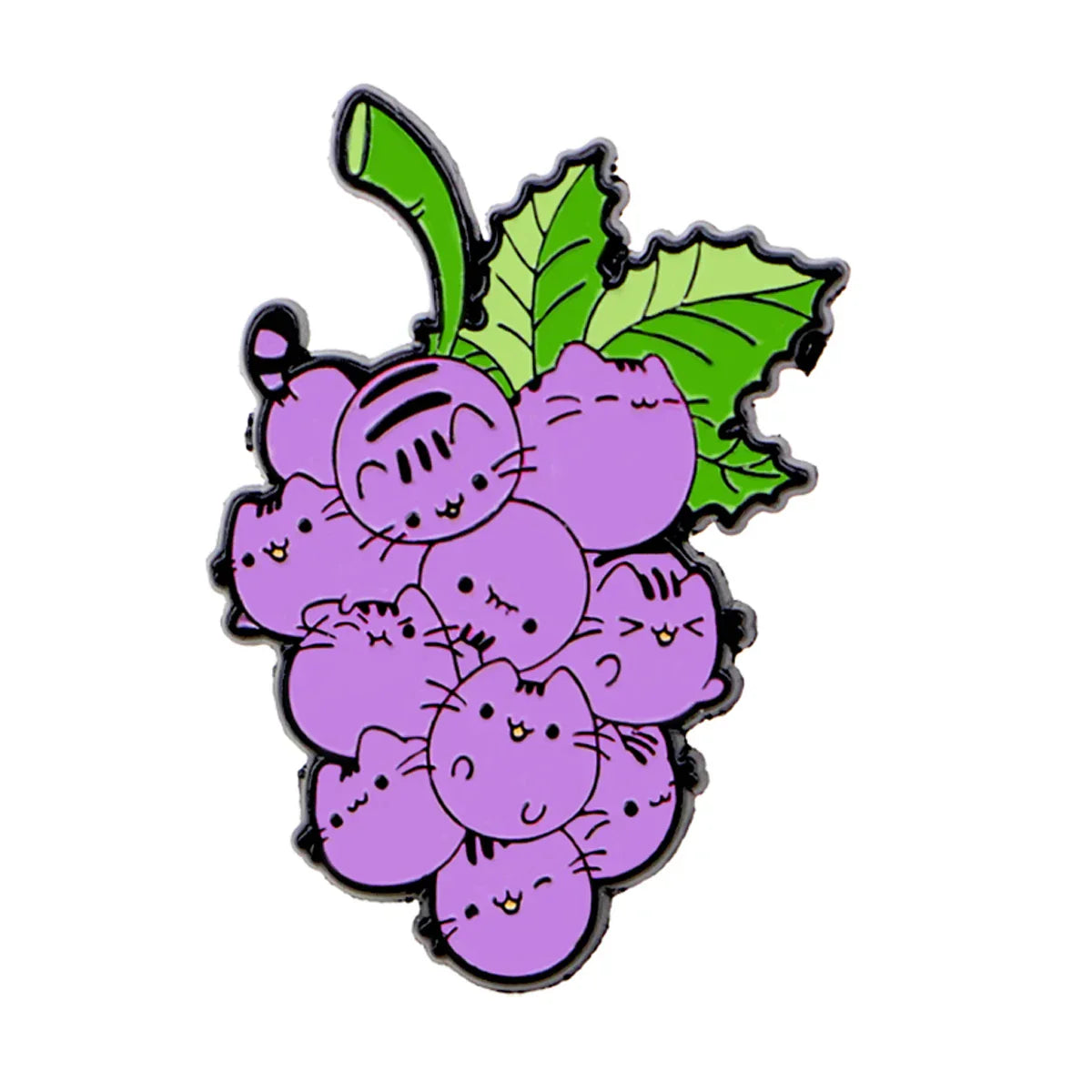 Cute Purple Cat Enamel Pin Grape Brooch Pines Lapel Pins Badge on Backpack Clothing Accessories Fashion Jewelry Friends