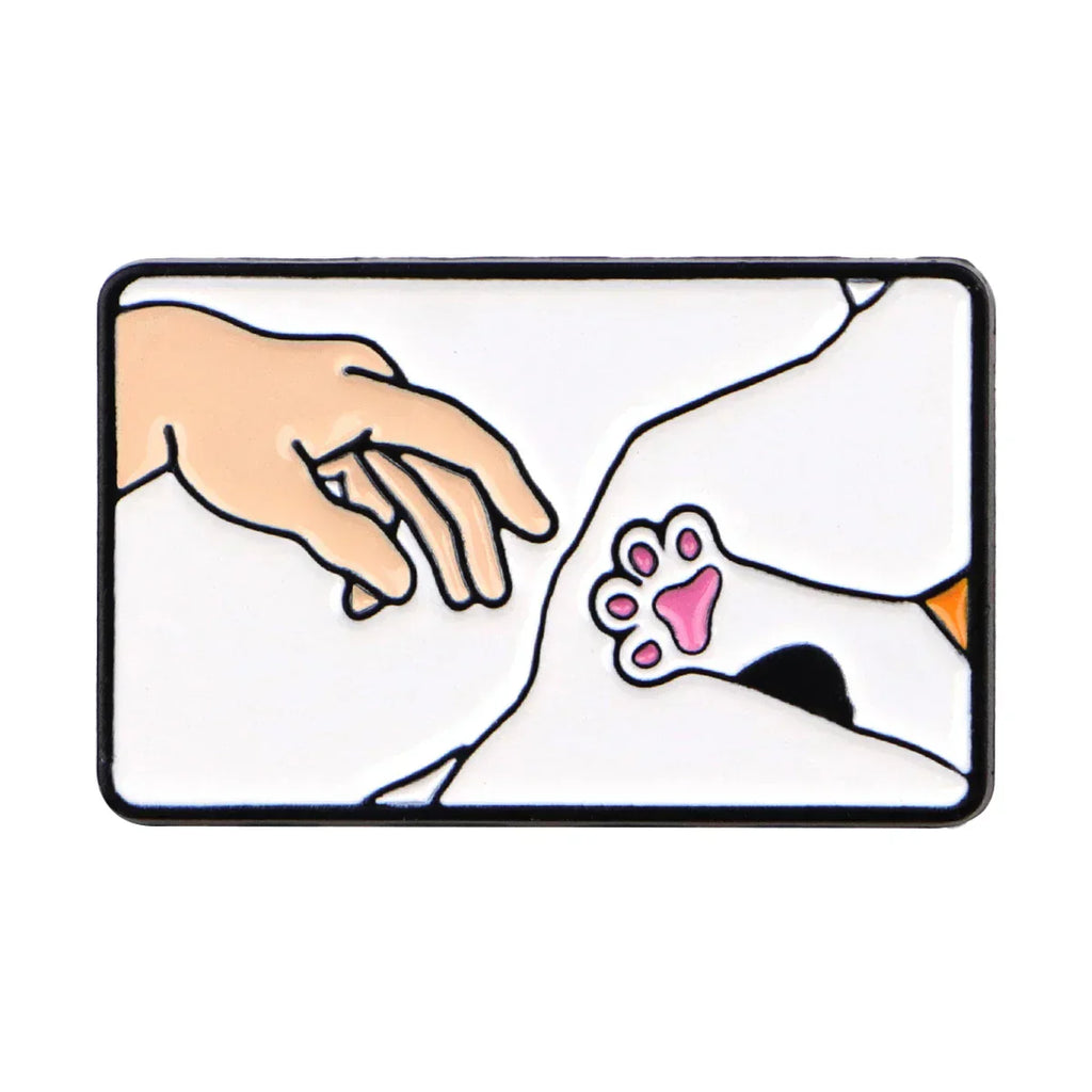 Humorous Hand Enamel Pins Cat Paws Brooches Badge Lapel Pins for Backpacks Clothes Decoration Fashion Jewelry Friends