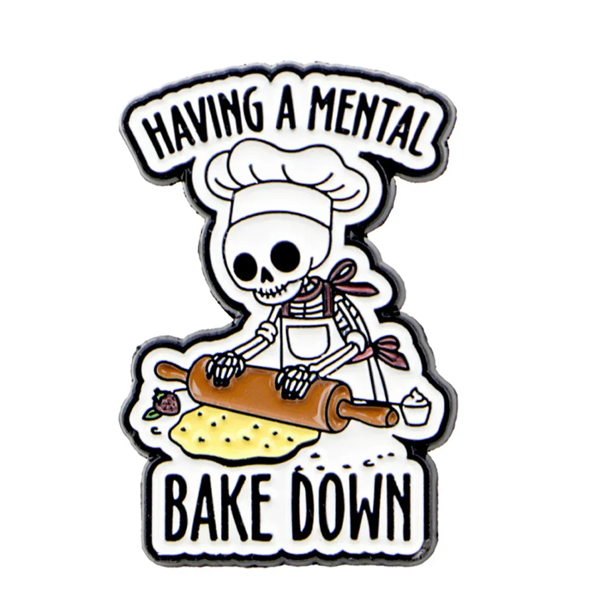 Mental Health Enamel Pin Skeleton Quotes Brooch Pines Lapel Pins Badge Clothing Accessories Halloween Jewelry Friends