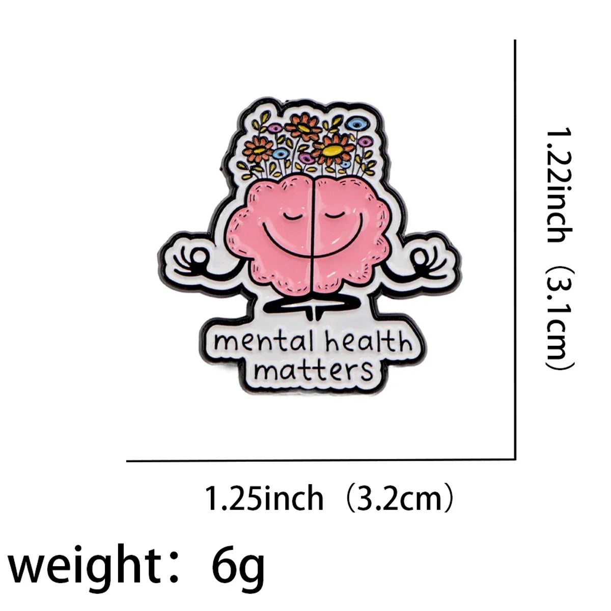 Mental Health Matters Brain Enamel Pin 1
