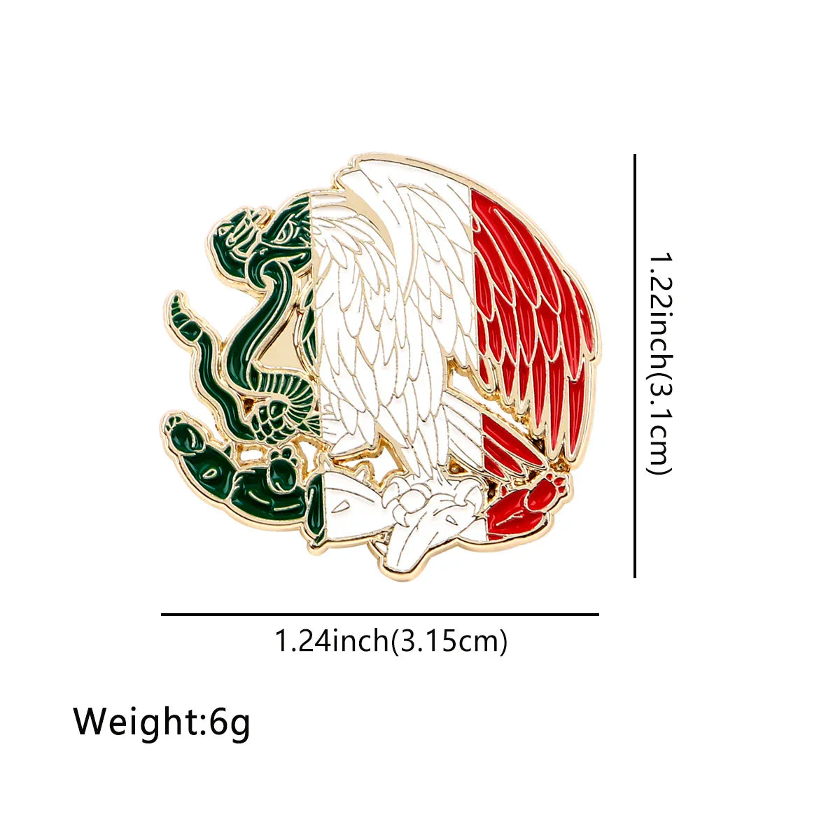 Mexican Flag Eagle Enamel Pin 1