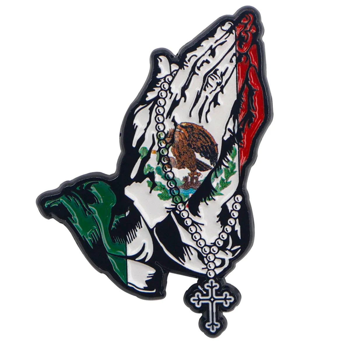Mexican Flag Prayer Enamel Pin 1