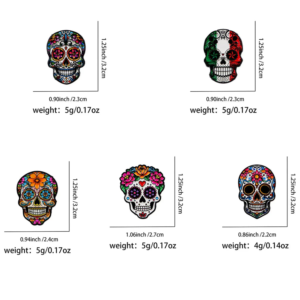 Mexican Skeleton Enamel Pin Punk Brooch Pines Lapel Pins Badge on Backpack Clothing Accessories Fashion Jewelry Friends