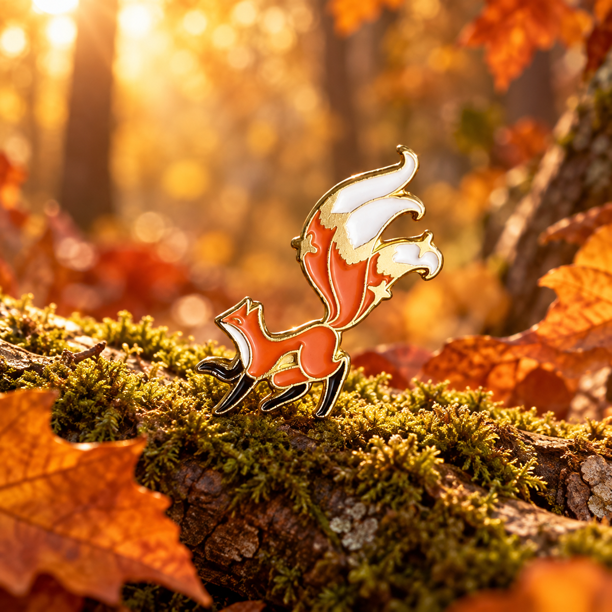 Mini Fox Pin — styled product photo