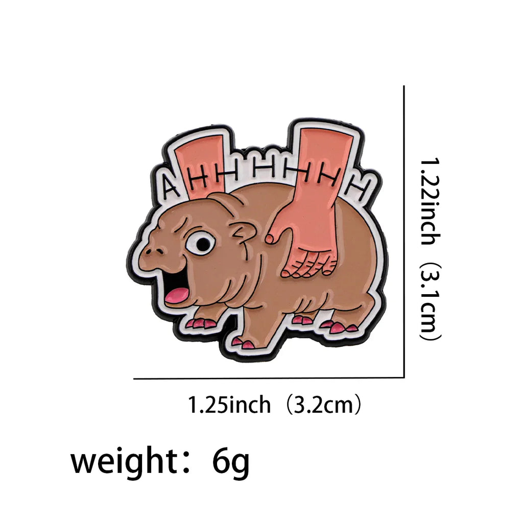 Moo Deng Enamel Pin 1