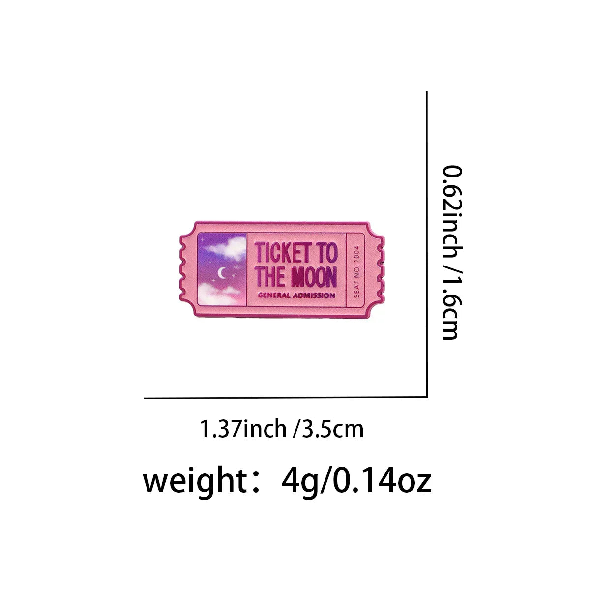 Moon Ticket Lapel Pins for Backpacks Kawaii Brooches for Women Enamel Pin Fashion Jewelry Accessories Friends Gift - 1