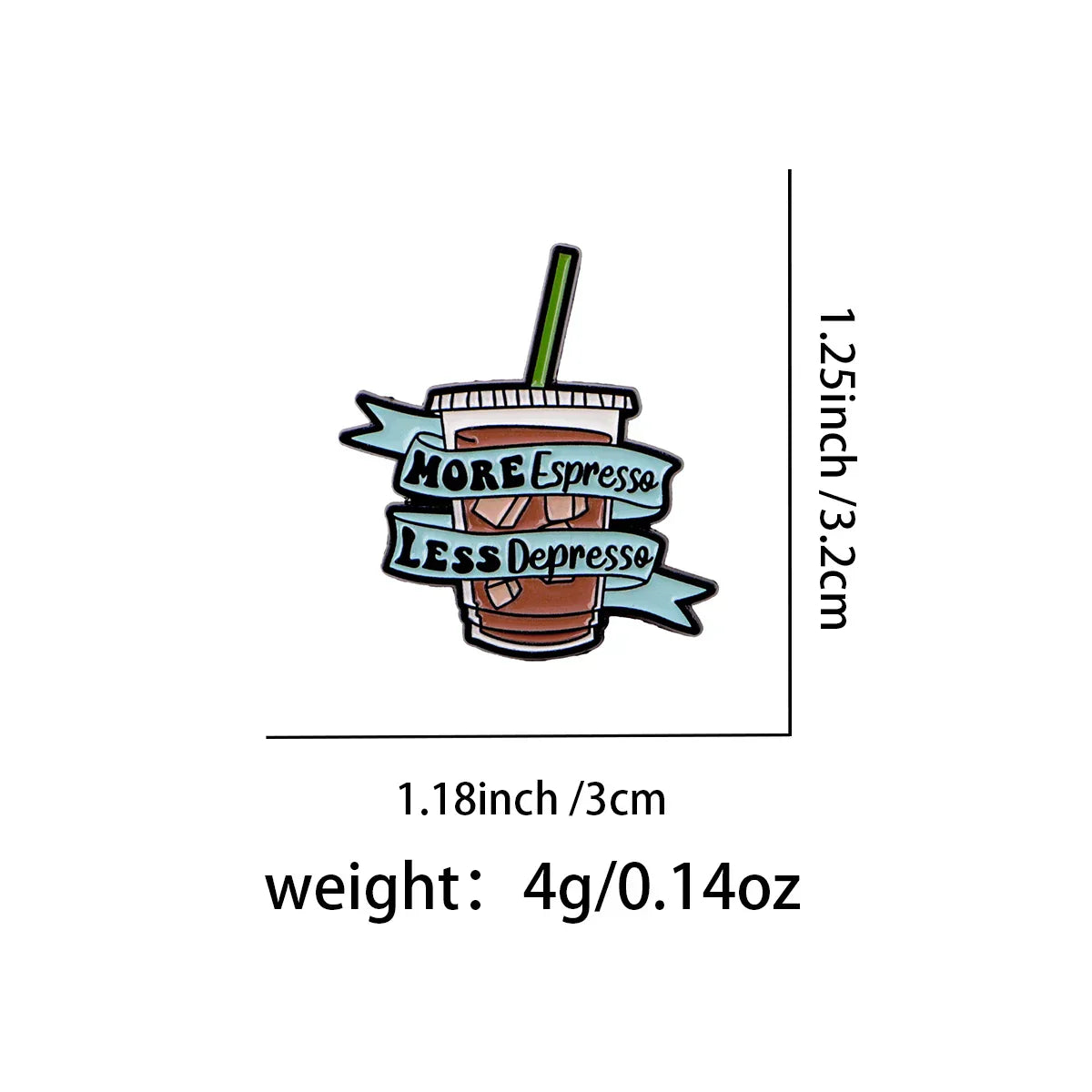 ’More Espresso Less Coffee ’ Enamel Pin Lapel Pins for Backpacks Brooches for Women Fashion Jewelry Accessories Friends
