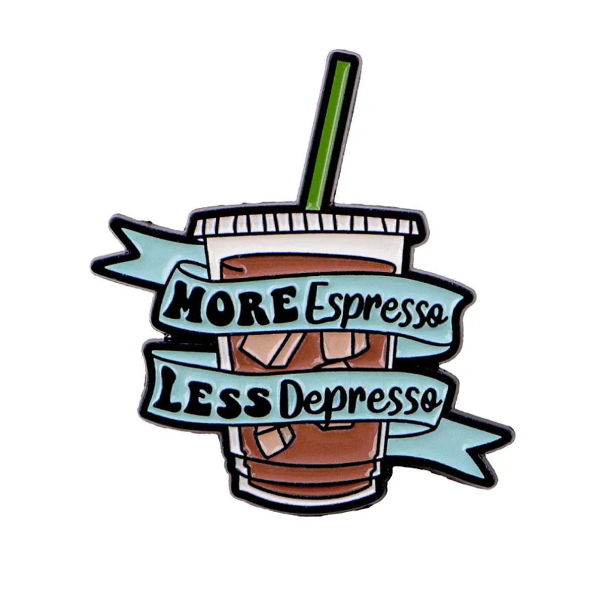 ’More Espresso Less Coffee ’ Enamel Pin Lapel Pins for Backpacks Brooches for Women Fashion Jewelry Accessories Friends
