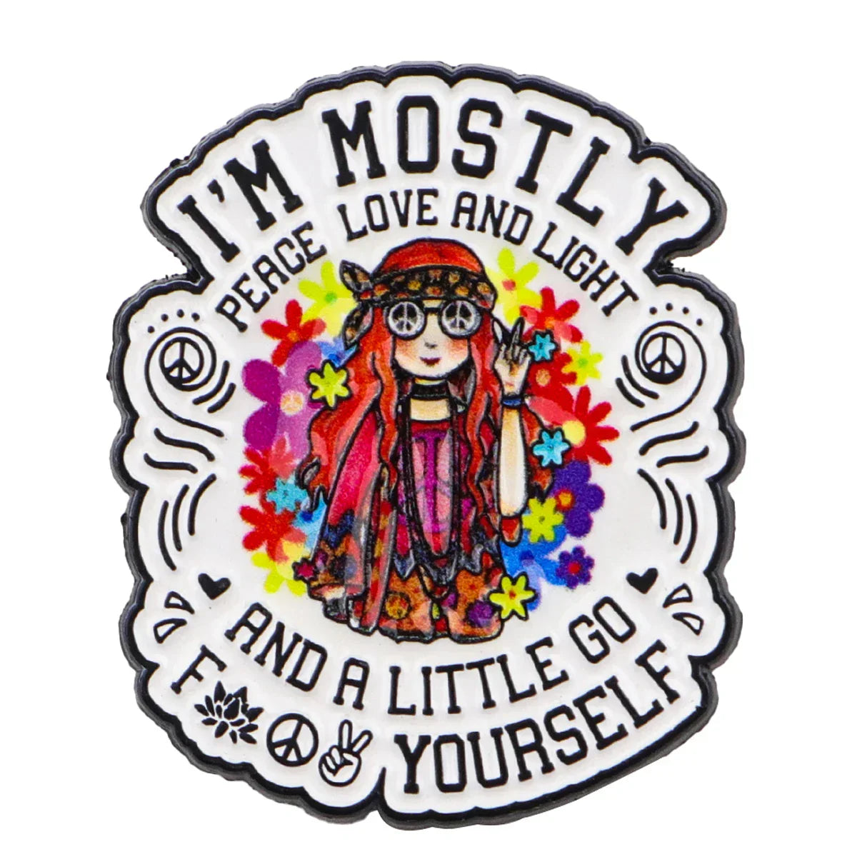 PEACE LOVE Enamel Pins Cartoon Girl Brooches Badge Quotes Lapel Pins for Backpacks Clothes Decoration Fashion Jewelry