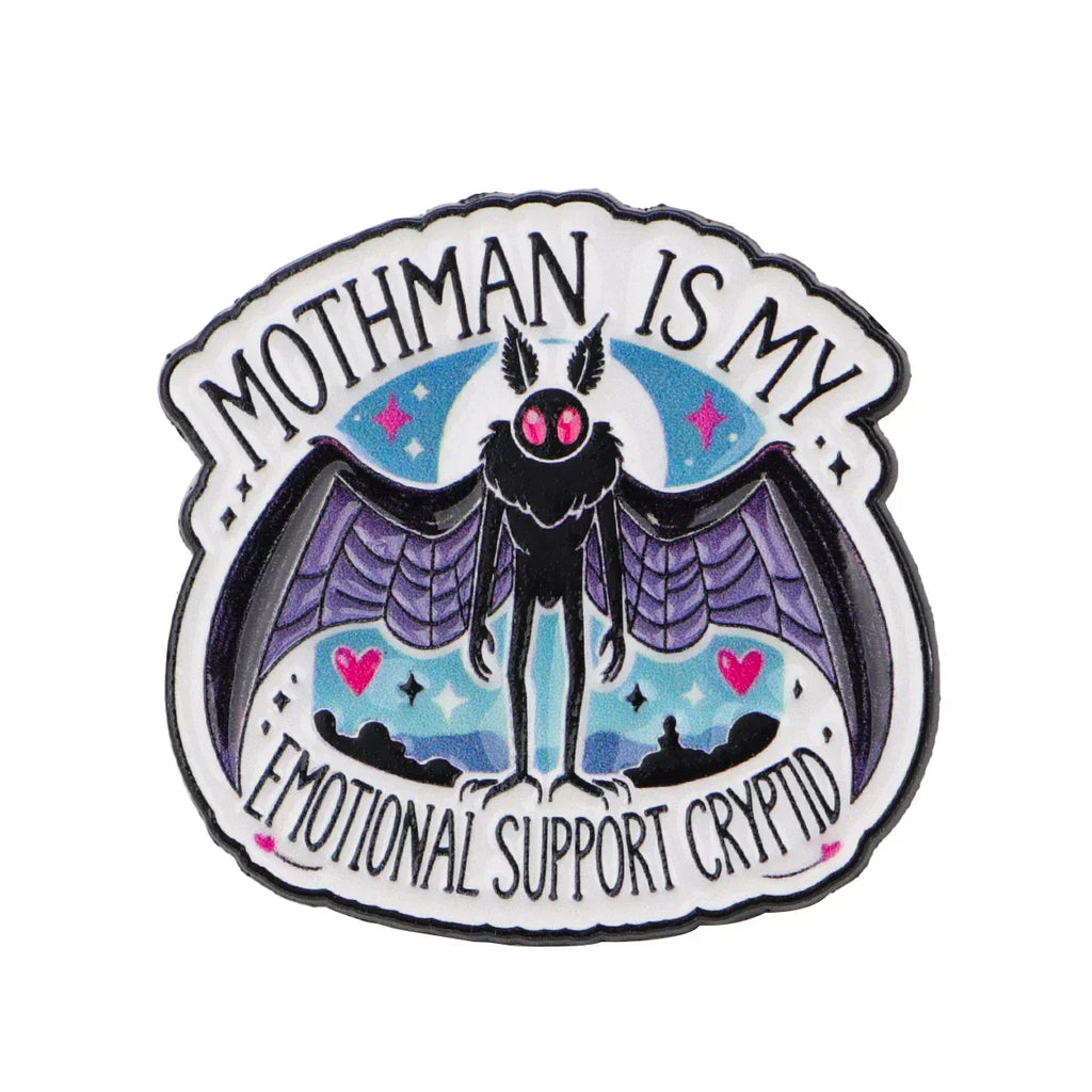 MOTHMAN IS MY Enamel Pin Halloween Brooch Pines Lapel Pins Badge on Backpack Clothing Accessories Funny Jewelry Friends