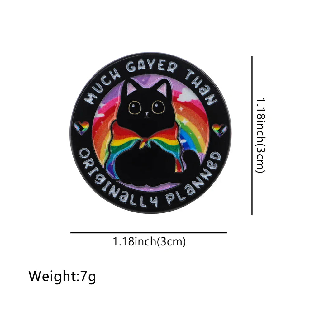 Cute Cat Enamel Pin Rainbow Brooch Pines Lapel Pins Badge on Backpack Gay Accessories Animal Jewelry Friends Gifts - 1