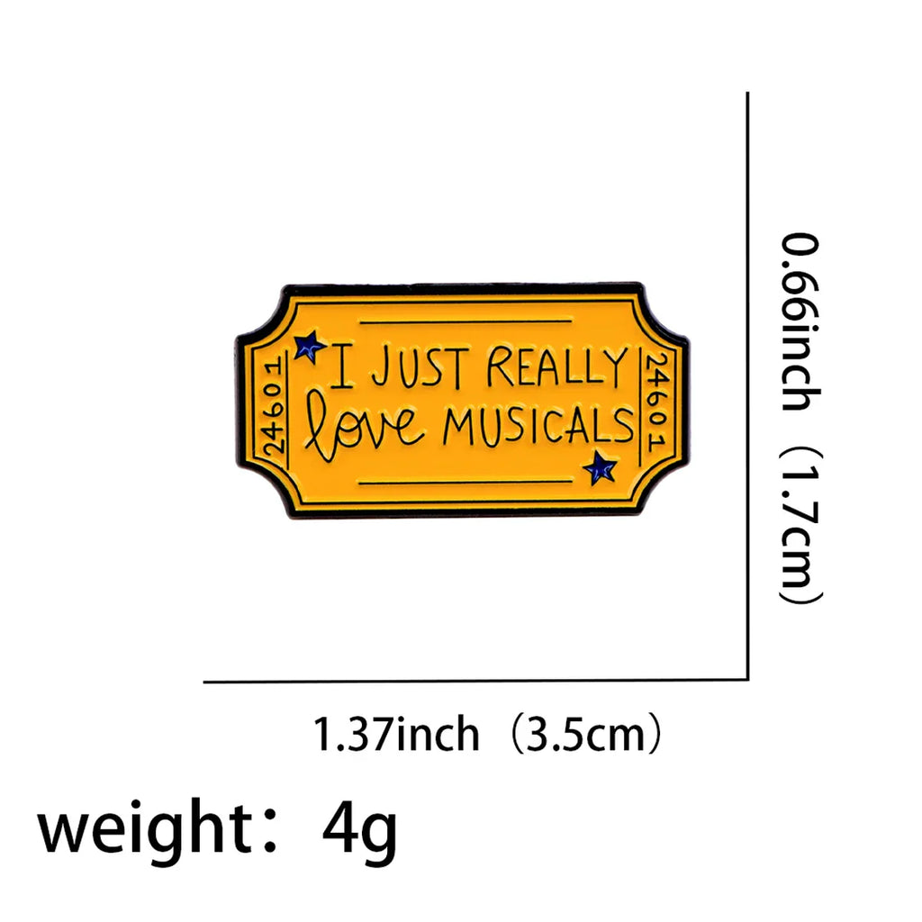 Music Ticket ’I Just Really Love Musicals’ Enamel Pin 1