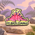 My Back-Isaurus Dinosaur Pin on a playful prehistoric stage