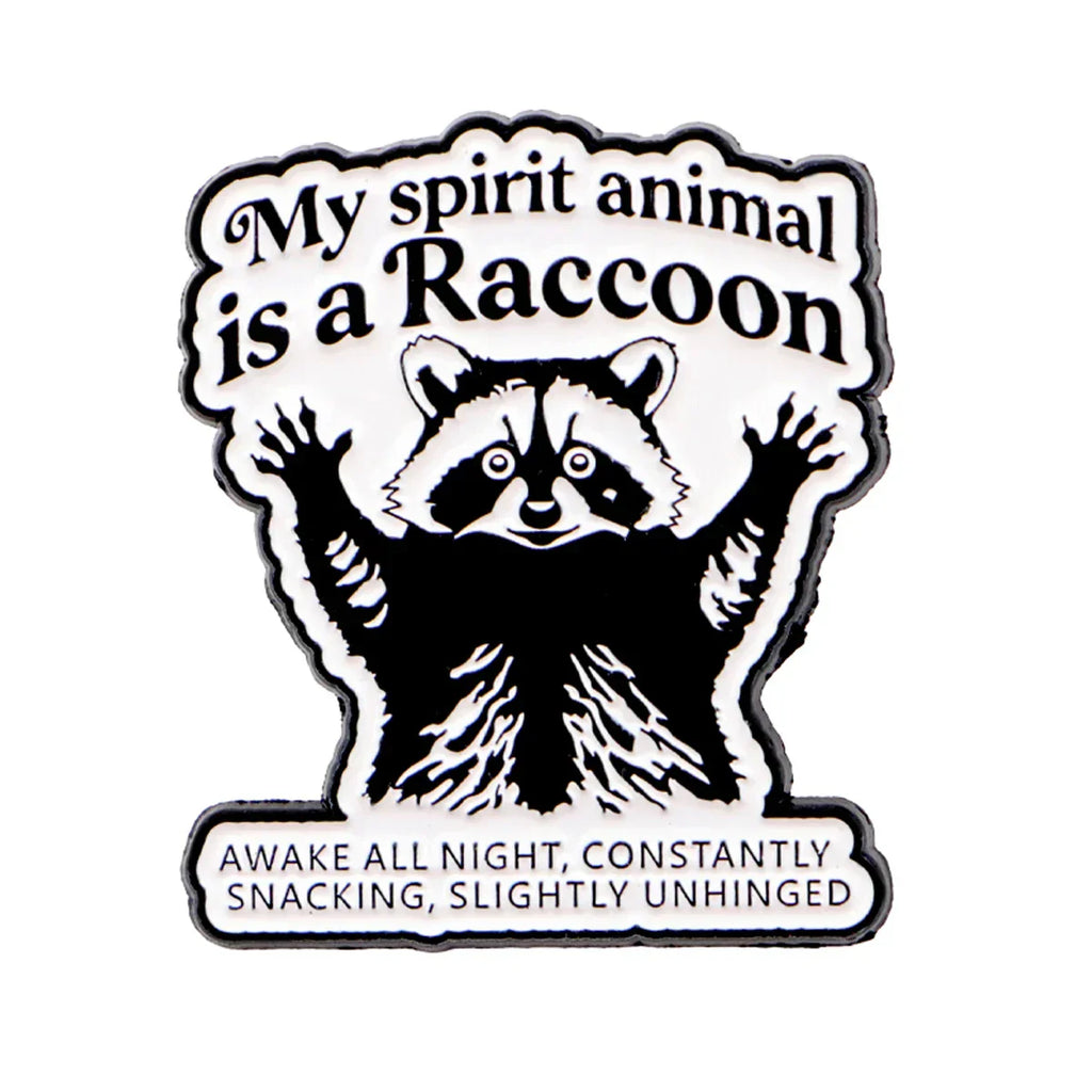 Cartoon Raccoon Spirit Animal Enamel Pin Brooches Lapel Pins Badge on Backpack Clothing Accessories Animal Jewelry