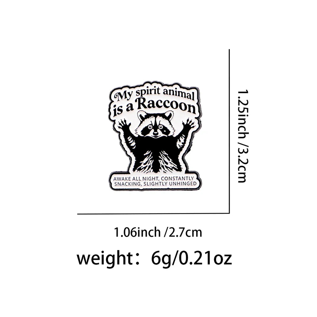 Cartoon Raccoon Spirit Animal Enamel Pin Brooches Lapel Pins Badge on Backpack Clothing Accessories Animal Jewelry