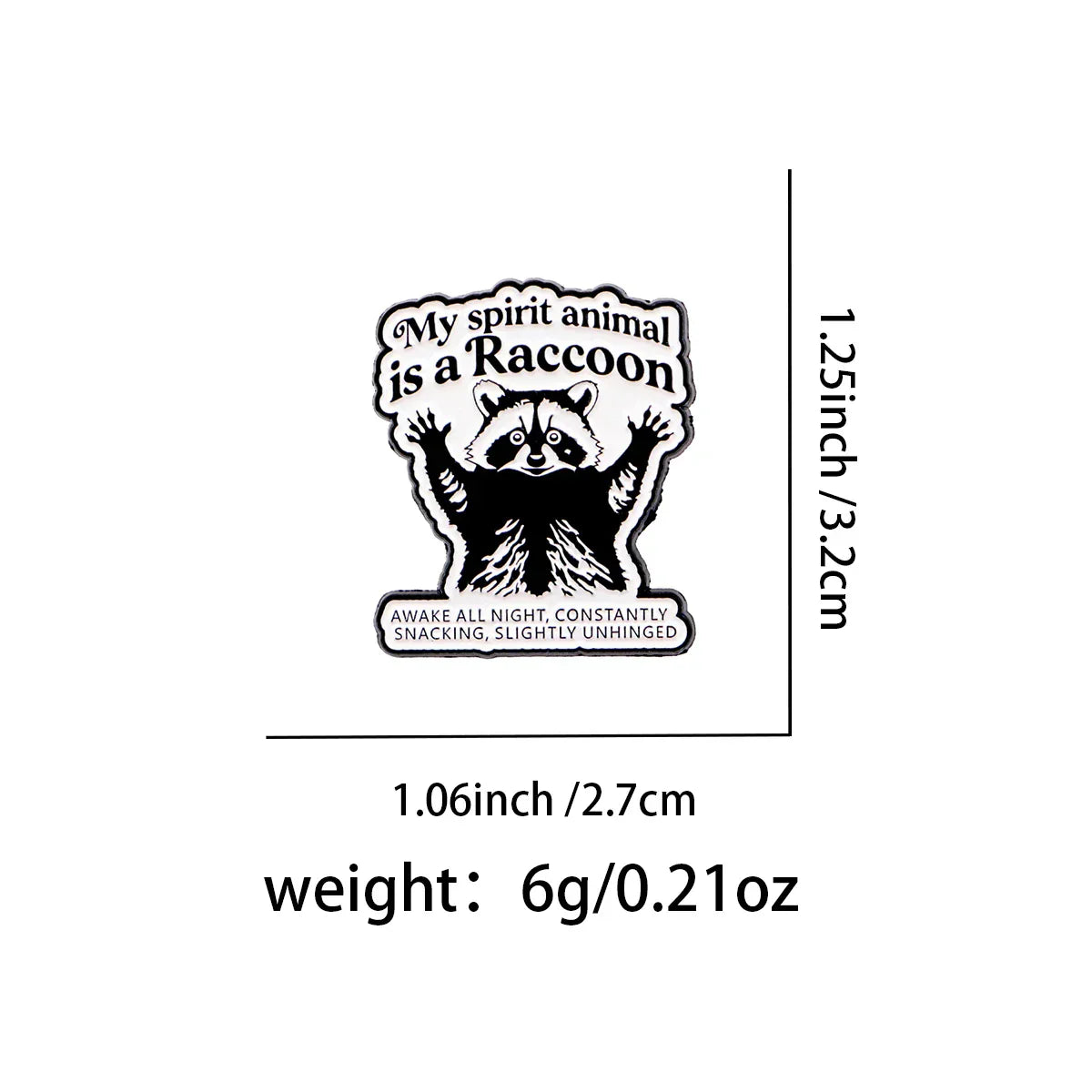 Cartoon Raccoon Spirit Animal Enamel Pin Brooches Lapel Pins Badge on Backpack Clothing Accessories Animal Jewelry