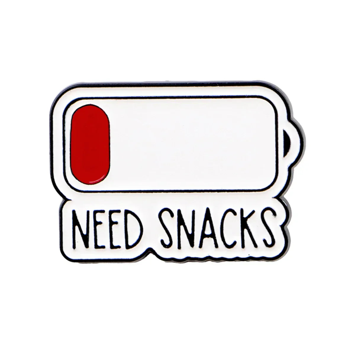 Battery Enamel Pin Need snacks Brooch Pines Lapel Pins Badge on Backpack Clothing Accessories Funny Jewelry Friends