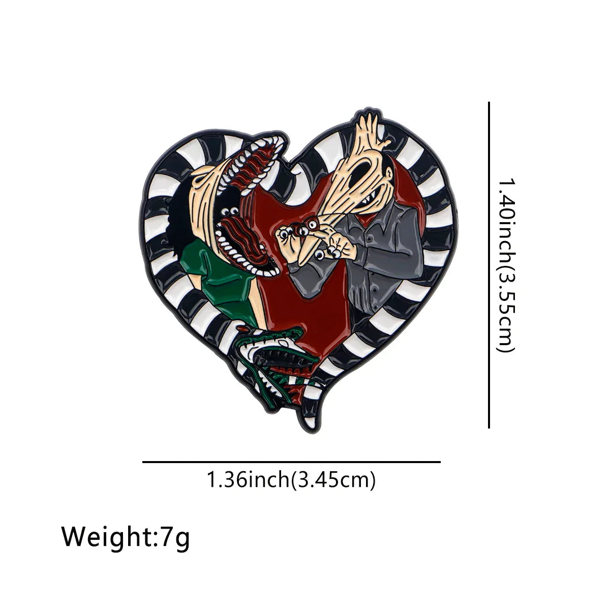 Never Trust The Living Heart Beetlejuice Enamel Pin 1