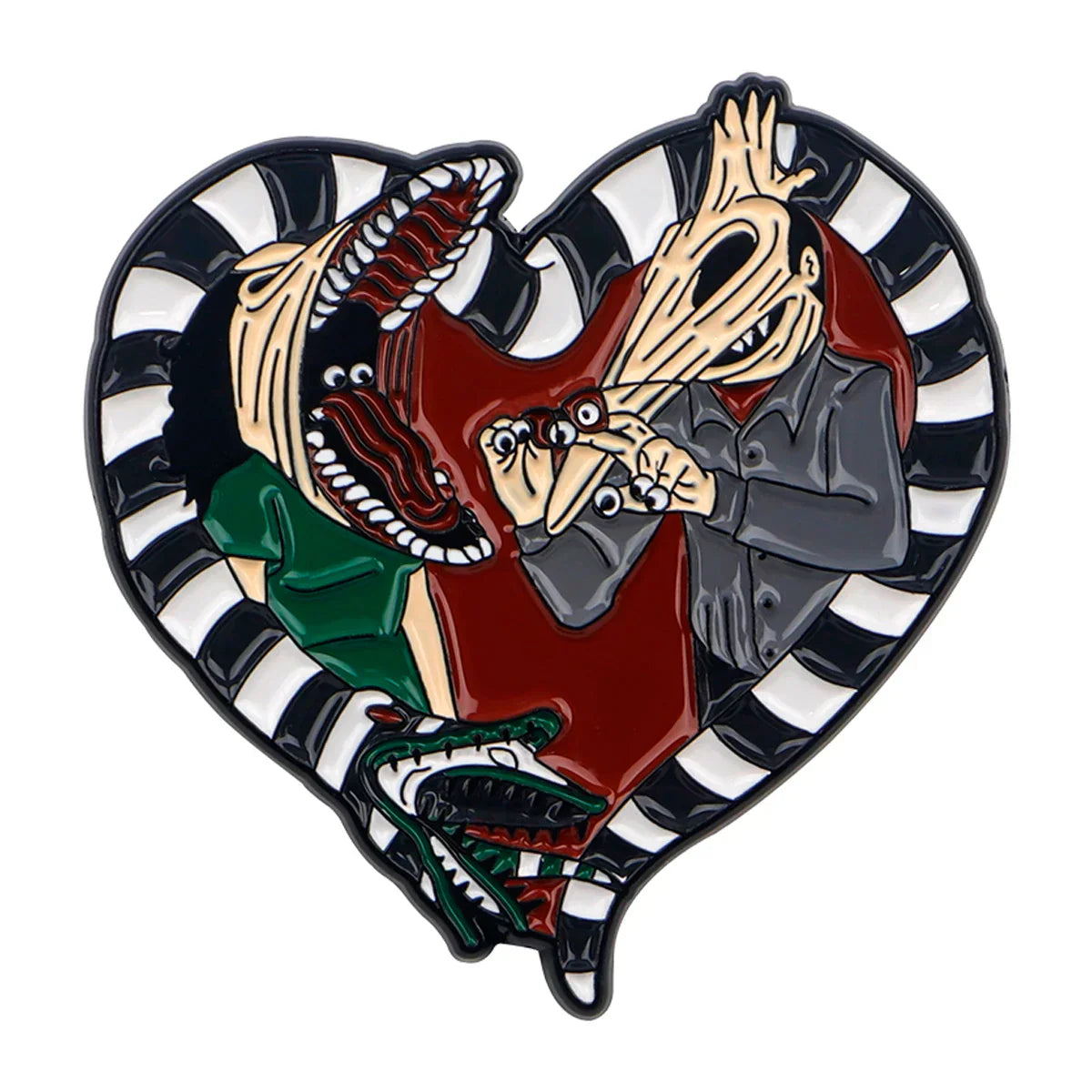 Never Trust The Living Heart Beetlejuice Enamel Pin 1