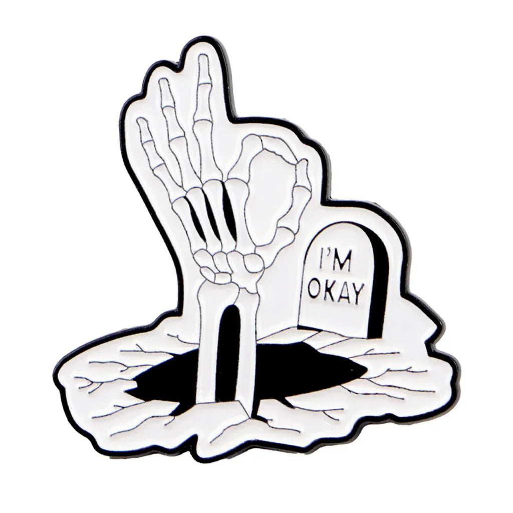 Funny Adult Humor Quotes Enamel Pin Skeleton Brooch Pines Lapel Pins Badge on Backpack Clothing Accessories Fashion