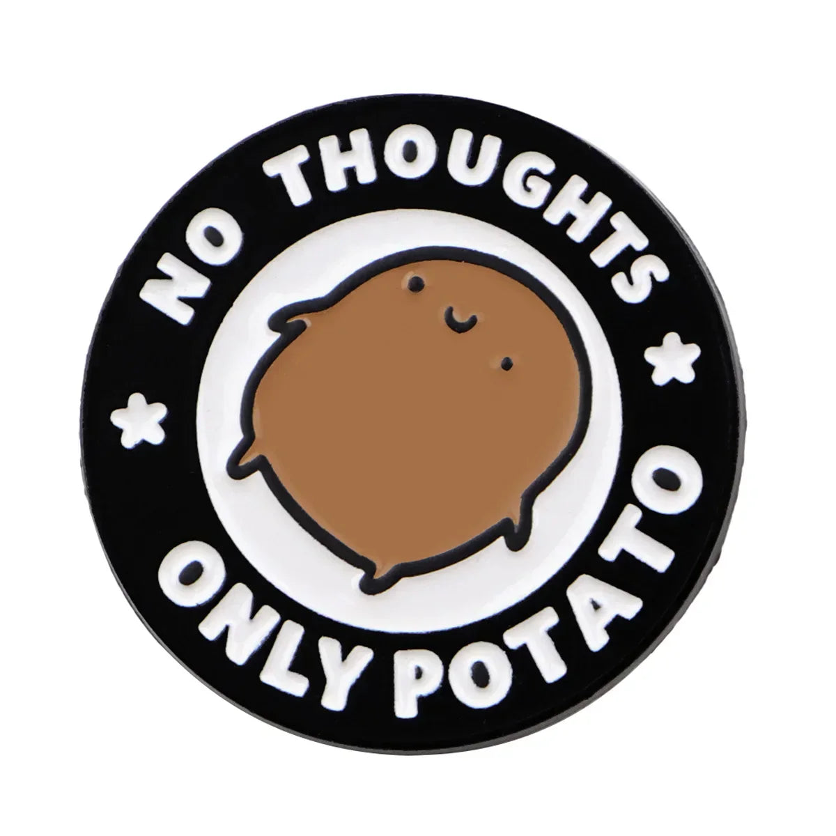Cute Cartoon Potato Enamel Pin Funny ’No Ideas’ Brooch Pines Lapel Pins Round Badge Clothing Accessories Anime Jewelry