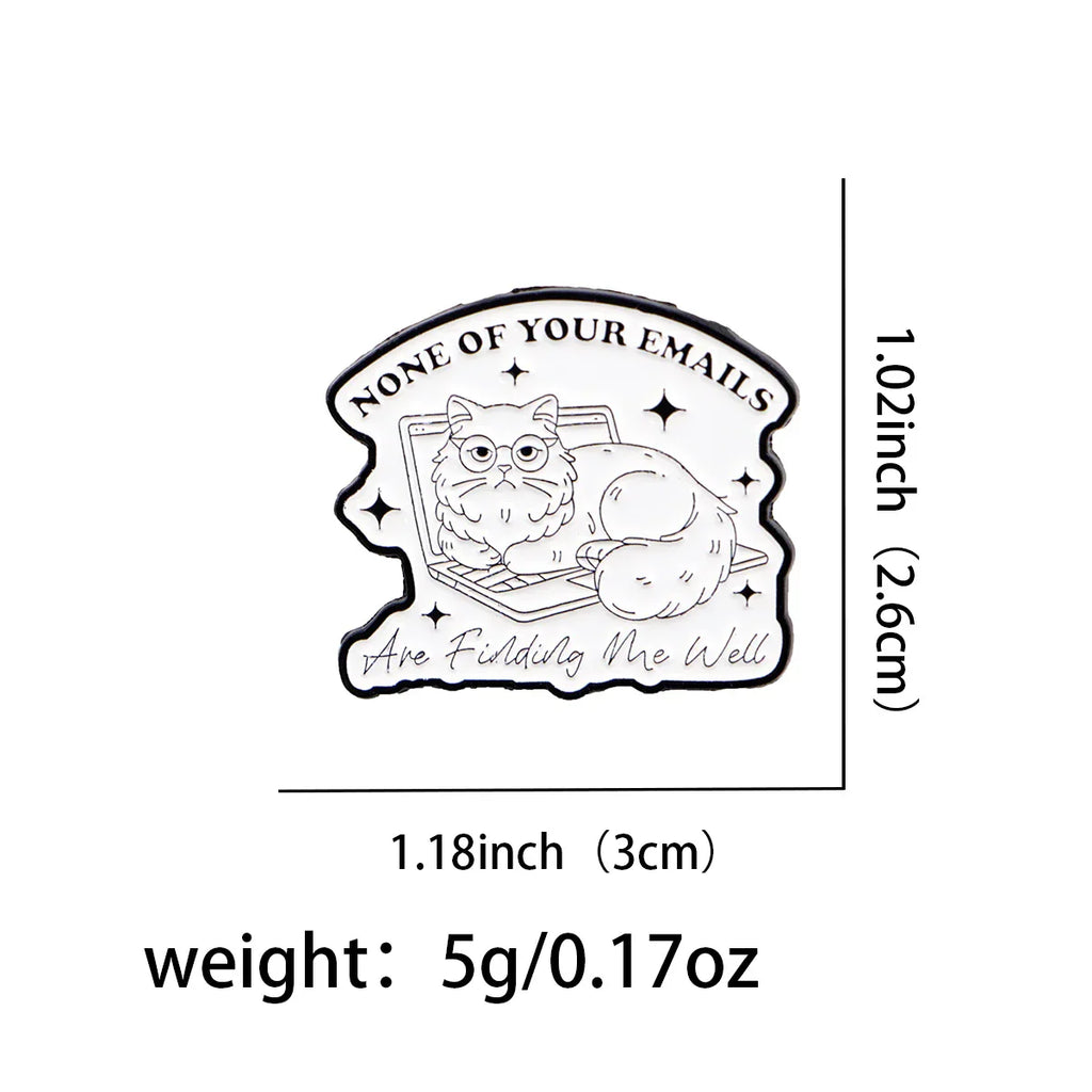 None Of Your Emails Office Cat Enamel Pin 1