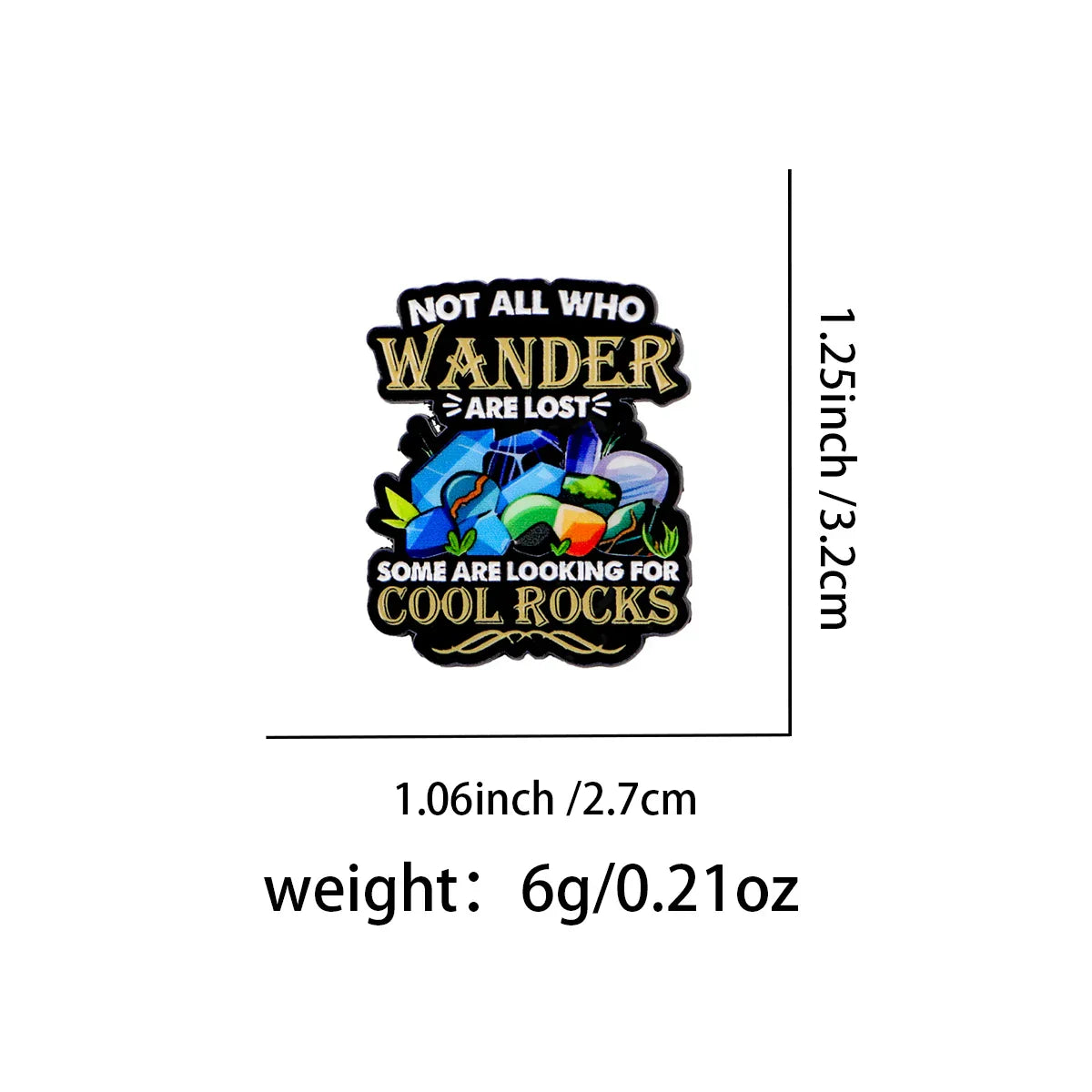 Stone Quotes Enamel Pin ’NOT ALL WHO’ Brooch Pines Lapel Pins Badge on Backpack Clothing Accessories Fashion Jewelry