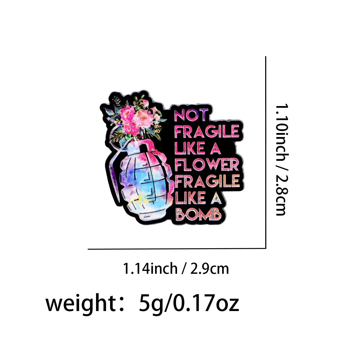 Feminism Quotes Enamel Pin Flower Brooches For Women Lapel Pins Badge on Backpack Clothing Accessories Funny Jewelry