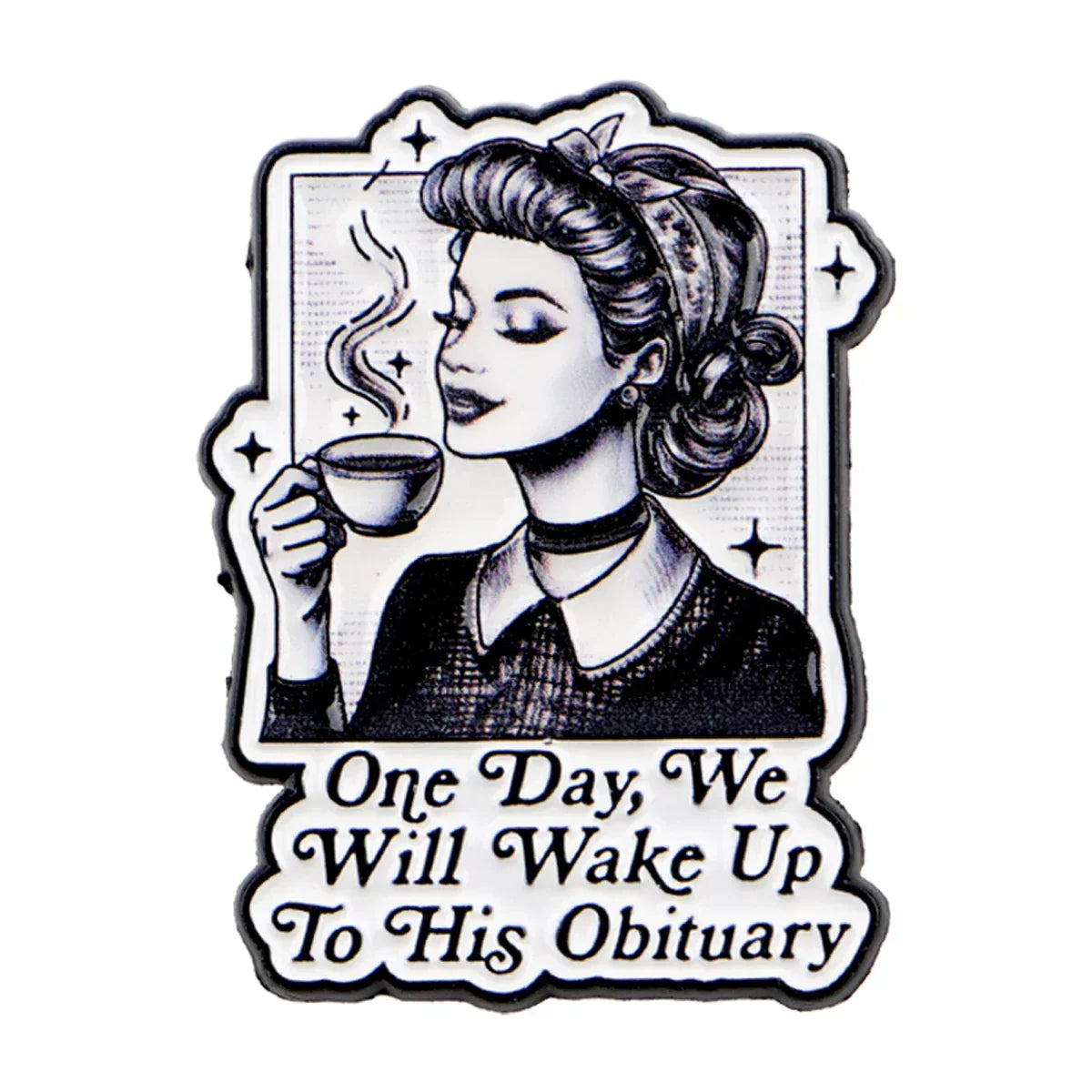 ’One Day’ Enamel Pin Vintage Feminist Brooch Pines Lapel Pins Humorous Quote Badge Clothing Accessories Fashion Jewelry
