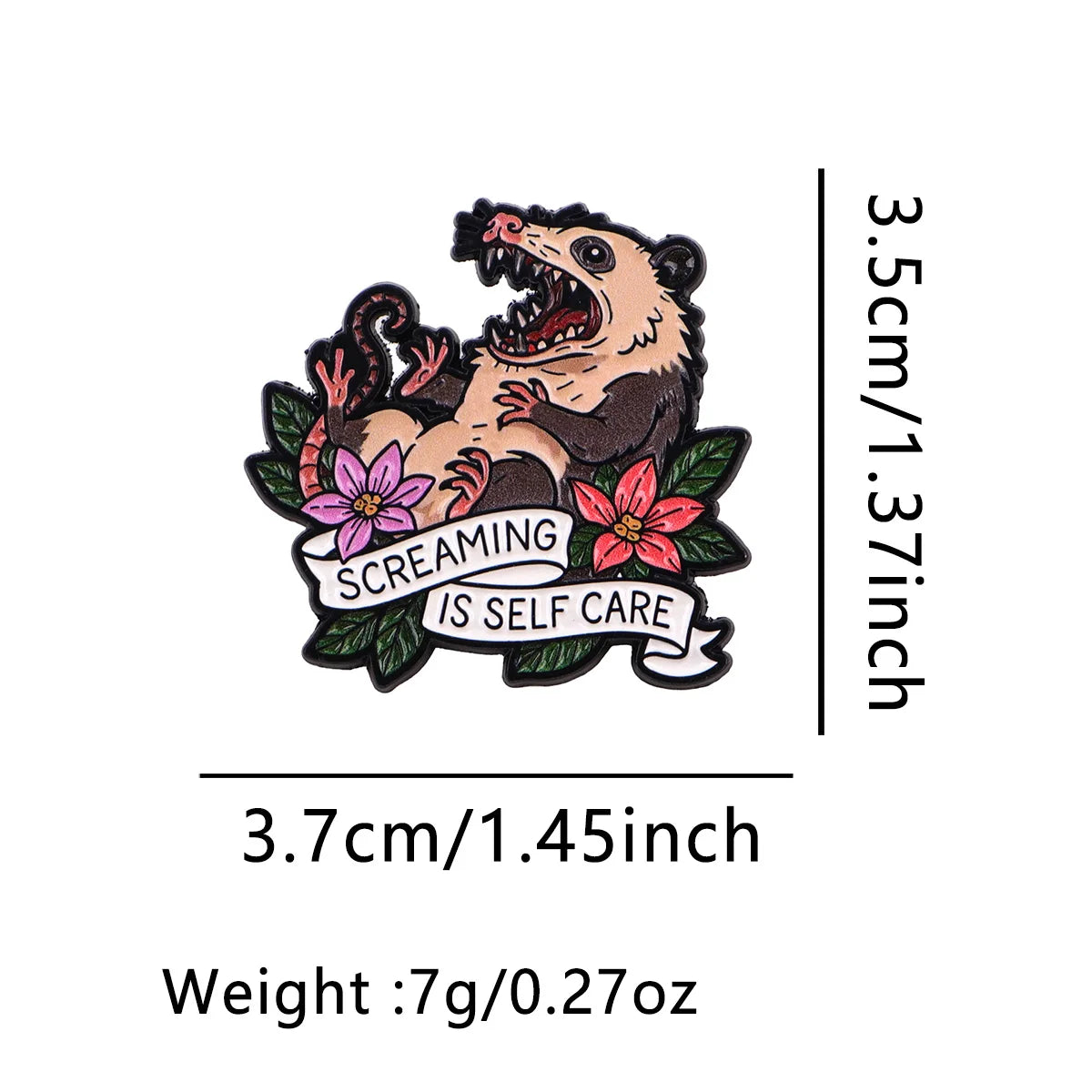Opossum Enamel Pin Quotes Brooch Pines Lapel Pins Badge on Backpack Clothing Accessories Animal Jewelry Friends Gifts