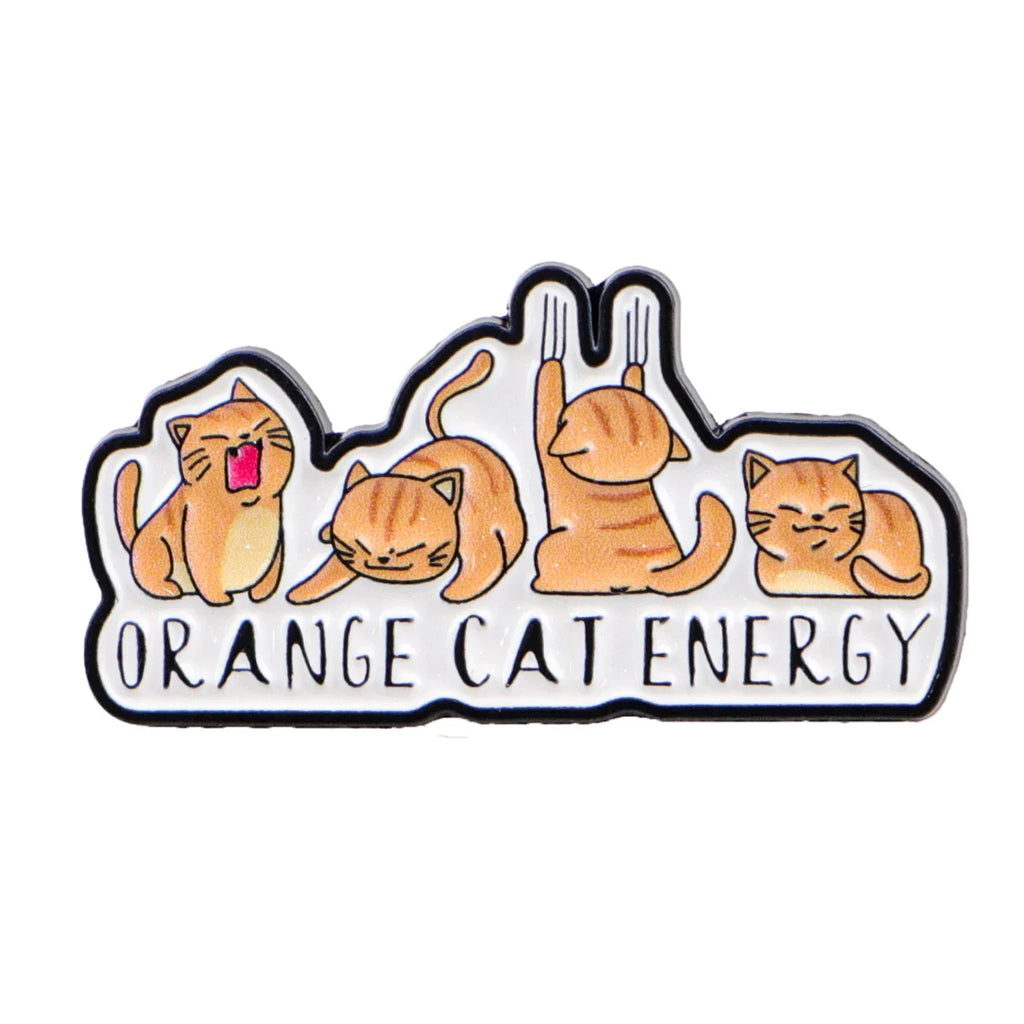 Orange Cat Energy Enamel Pin 1