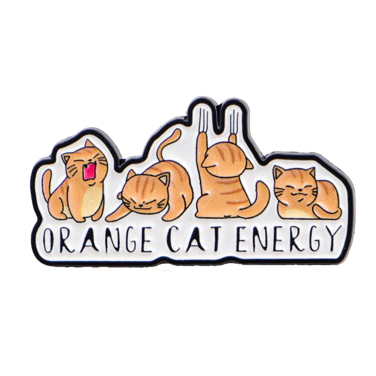 Orange Cat Energy Enamel Pin 1