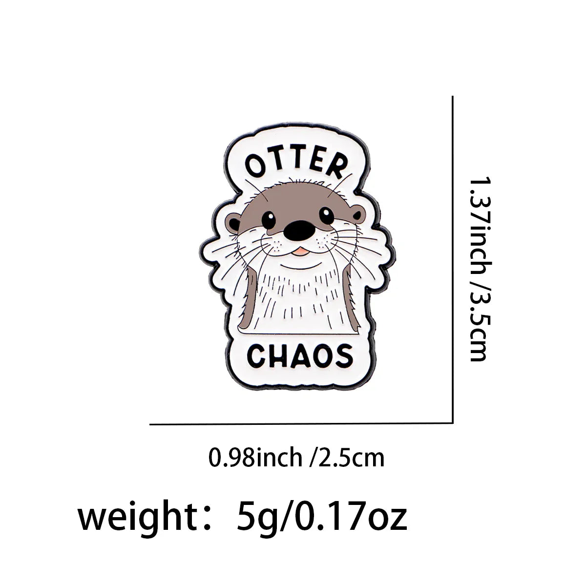 Cute Otter Enamel Pin Cartoon Animal Brooch Pines Lapel Pins Badge on Backpack Clothing Accessories Funny Jewelry
