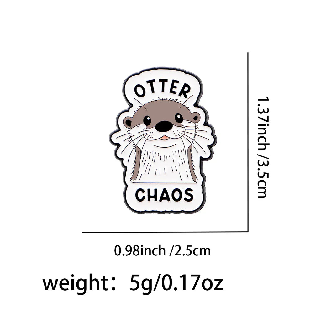 Cute Otter Enamel Pin Cartoon Animal Brooch Pines Lapel Pins Badge on Backpack Clothing Accessories Funny Jewelry
