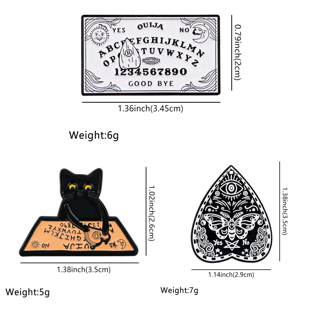 Punk Enamel Pins Funny Witch Brooches For Women Metal Gothic Black Cat Badge Animal Lapel Pins Jewelry Friend Halloween