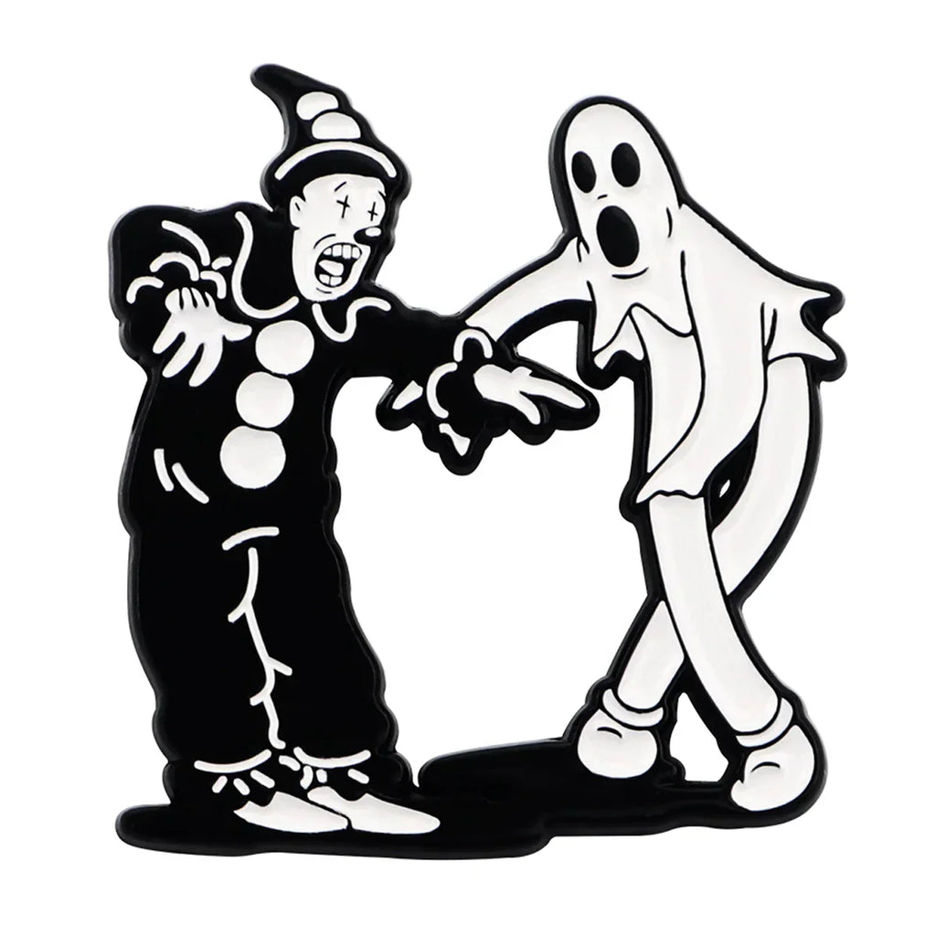 Funny Clown Enamel Pin Horror Movie Brooch Pines Lapel Pins Badge on Backpack Clothing Accessories Halloween Jewelry