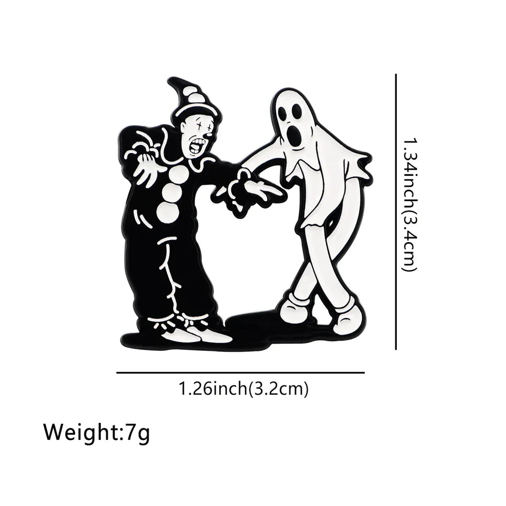 Funny Clown Enamel Pin Horror Movie Brooch Pines Lapel Pins Badge on Backpack Clothing Accessories Halloween Jewelry