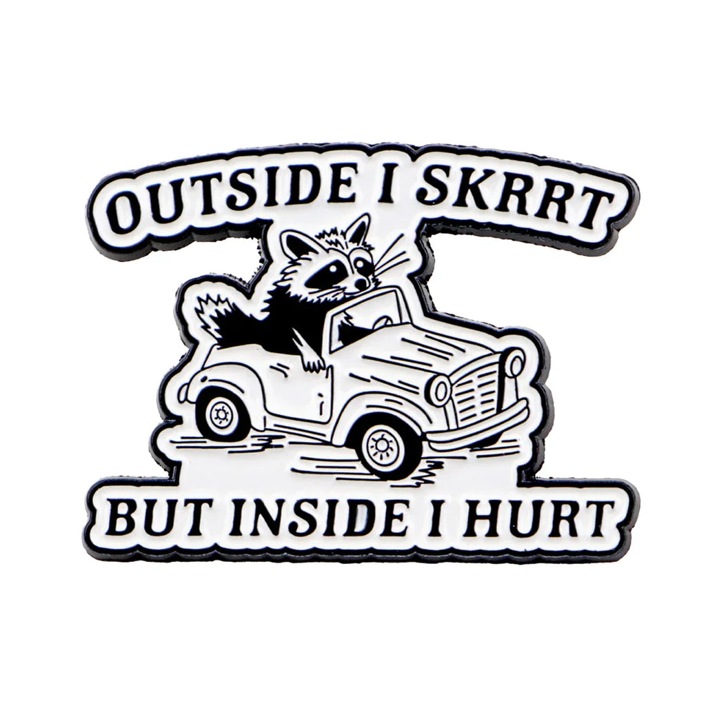 Raccoon Driving Enamel Pin Quotes Brooch Pines Lapel Pins Badge on Backpack Clothing Accessories Funny Jewelry Friends