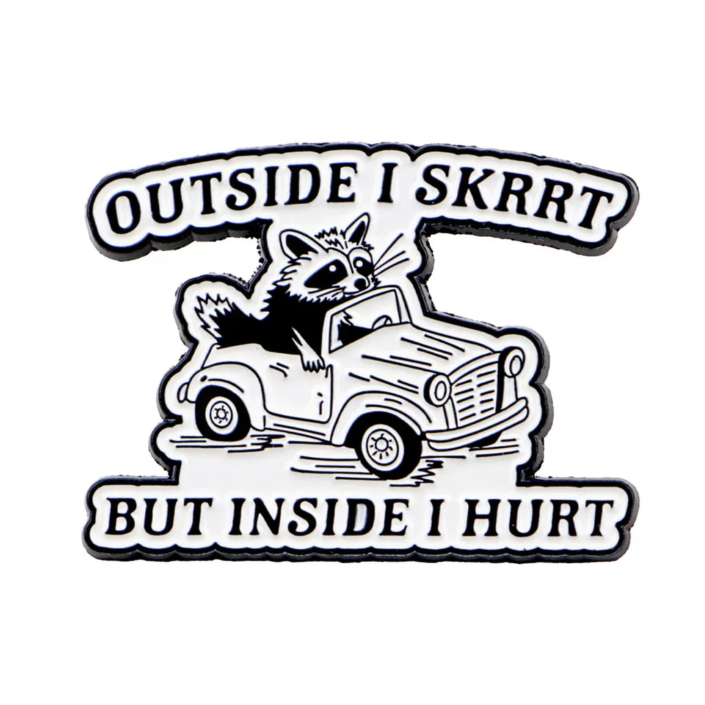 Raccoon Driving Enamel Pin Quotes Brooch Pines Lapel Pins Badge on Backpack Clothing Accessories Funny Jewelry Friends