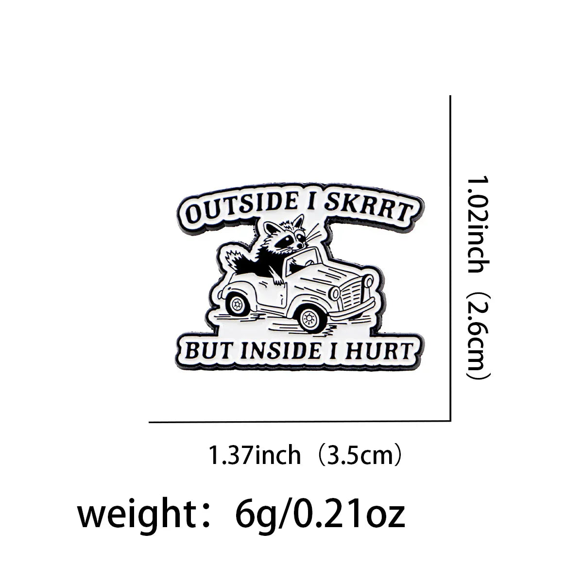Raccoon Driving Enamel Pin Quotes Brooch Pines Lapel Pins Badge on Backpack Clothing Accessories Funny Jewelry Friends
